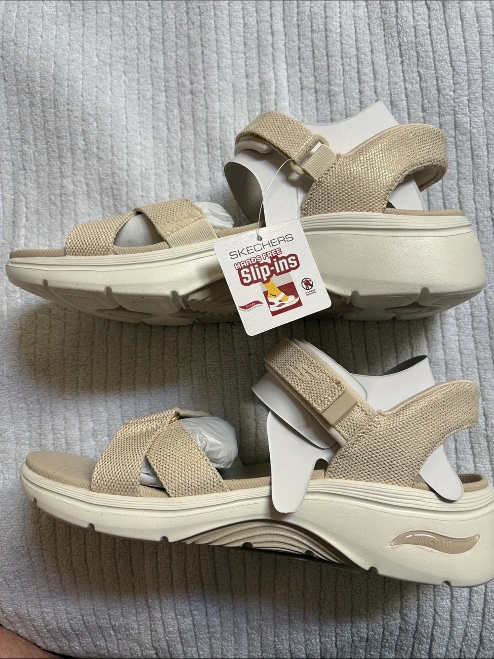 Skechers Women's Beige Adjustable Strap Sandals
